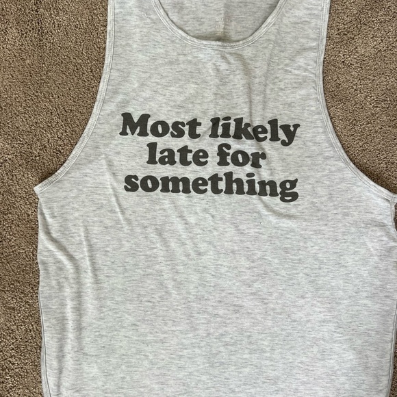 aerie Tops - Aerie Gray Graphic Tank Top